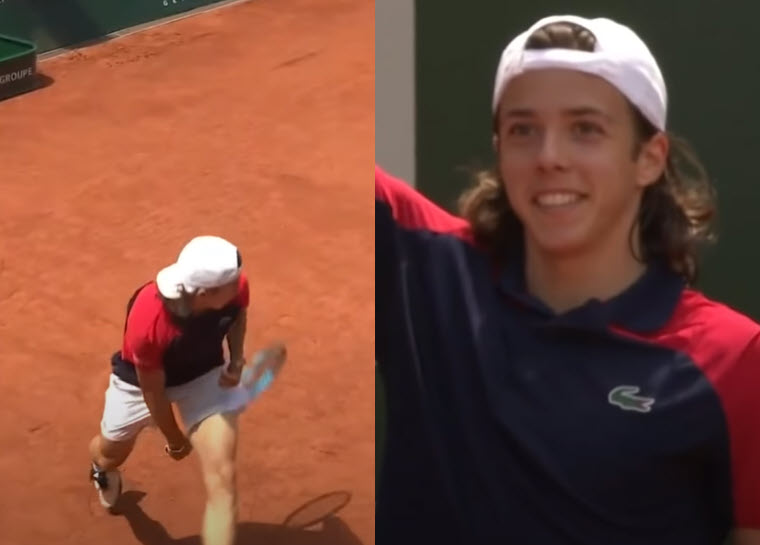 SHOT OF THE YEAR. 18-year-old Cazaux performs an amazing tweener vs. Mannarino in Geneva Shot Of The Year
