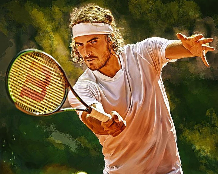 MAGNIFICENT. Tsitsipas immortalized in this great artwork - Tennis ...