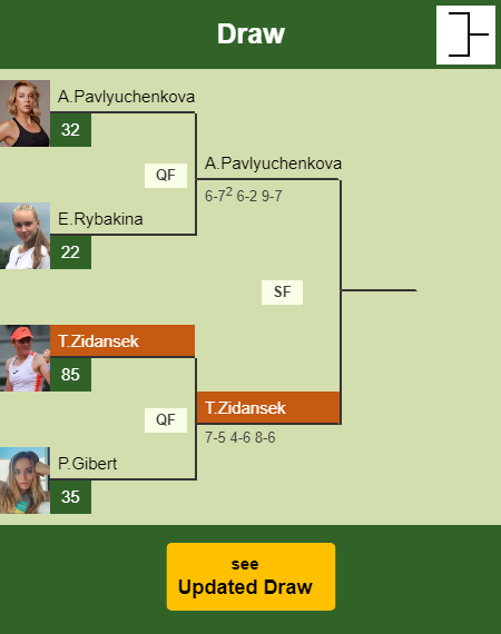 Tamara Zidansek Draw info