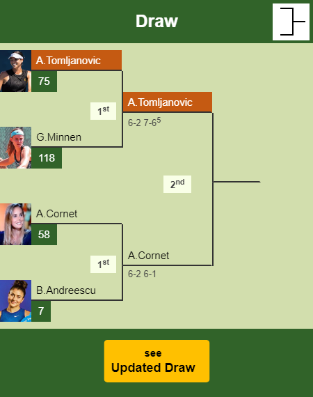 Ajla Tomljanovic Draw info
