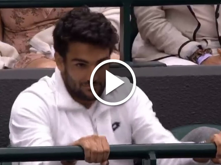 Berrettini Reaction During Tomljanovic Match