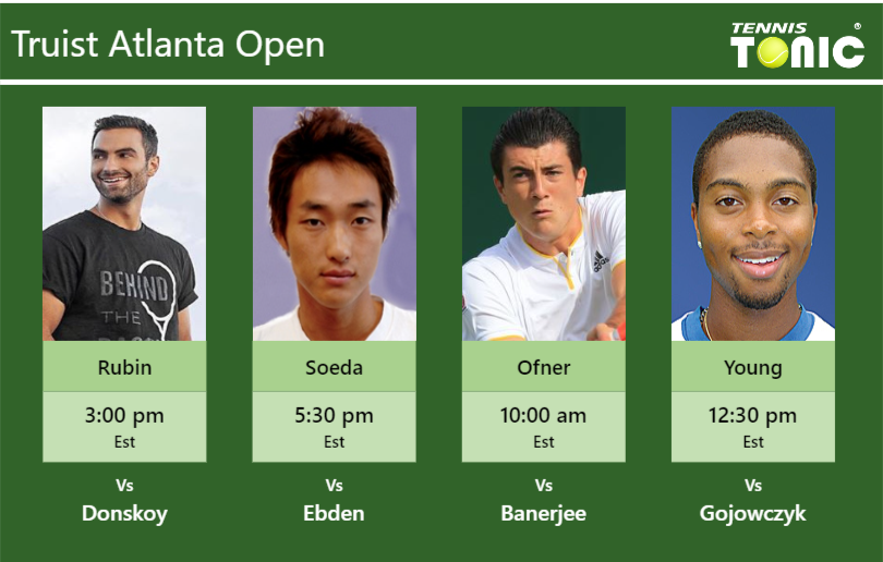 Noah Rubin-Go Soeda-Sebastian Ofner-Donald Young Stats info