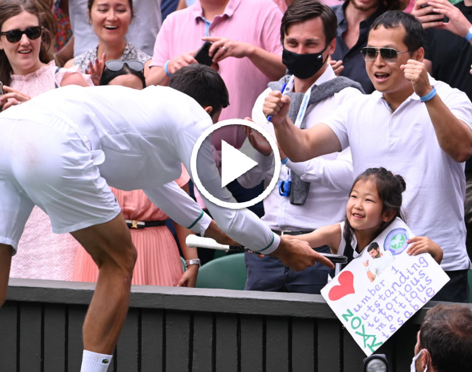 Novak Djokovic And Little Fan