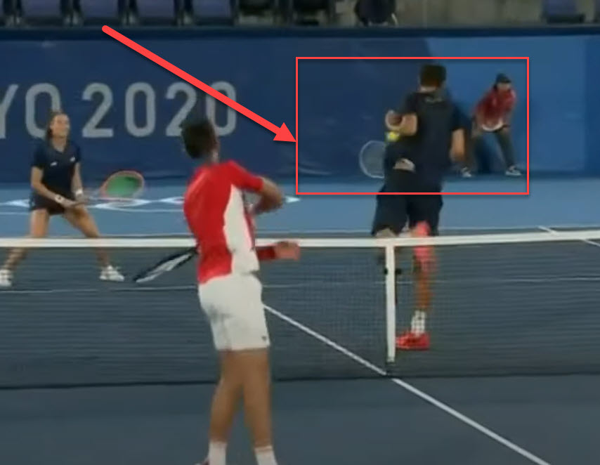 Novak Djokovic Hits Marcelo Melo At The Olympics In Mixed Doubles