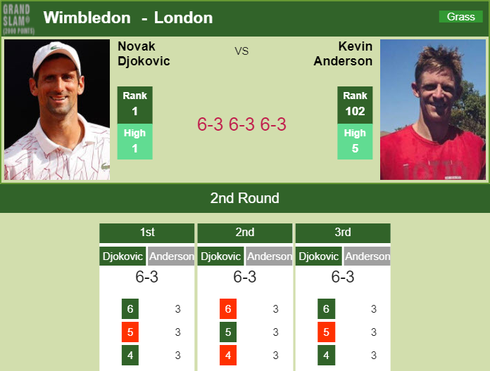 Prediction and head to head Novak Djokovic vs. Kevin Anderson