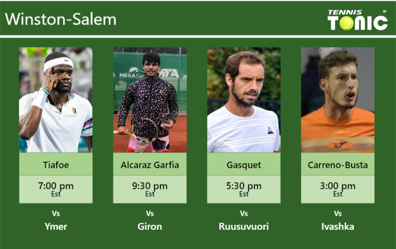 Frances Tiafoe-Carlos Alcaraz Garfia-Richard Gasquet-Pablo Carreno-Busta Stats info