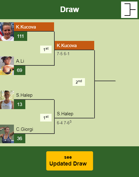 Kristina Kucova Draw info