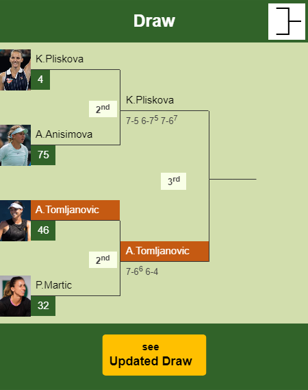 Ajla Tomljanovic Draw info