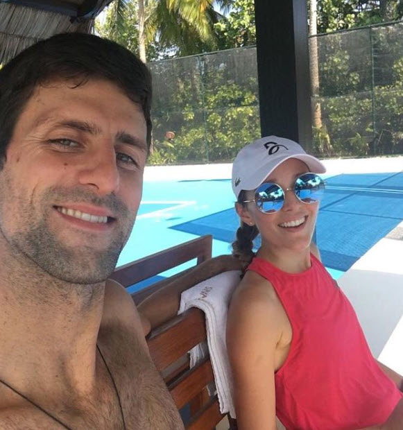Novak Djokovic With His Wife