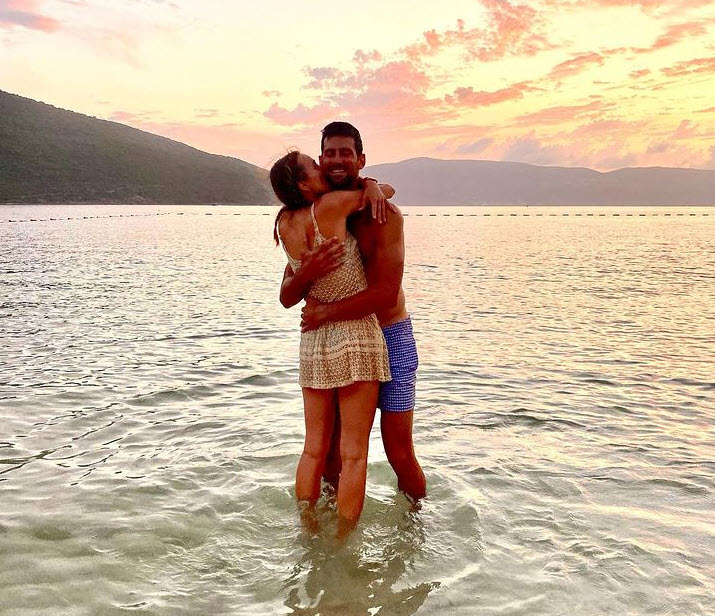 Novak Djokovic With His Wife Jelena