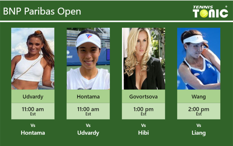PREDICTION, PREVIEW, H2H: Udvardy, Hontama, Govortsova and Yu Wang to play on Stadium 9 on Monday – BNP Paribas Open Panna Udvardy-Mai Hontama-Olga Govortsova-Xin Yu Wang Stats info