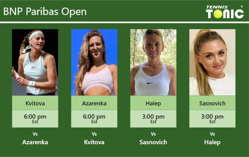 Petra Kvitova-Victoria Azarenka-Simona Halep-Aliaksandra Sasnovich Stats info