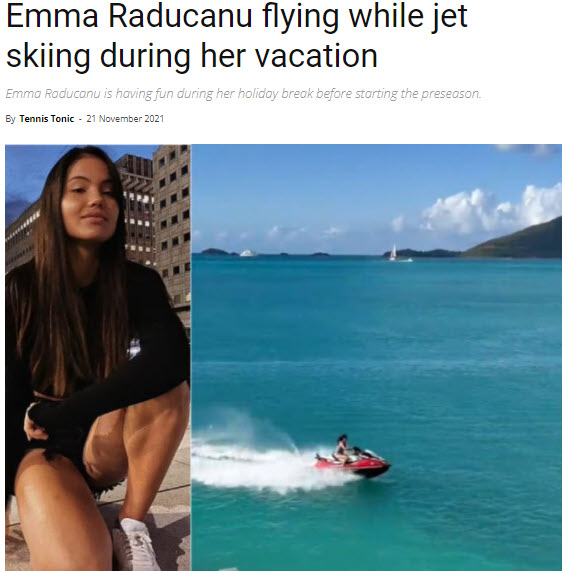 Emma Raducanu Vacation