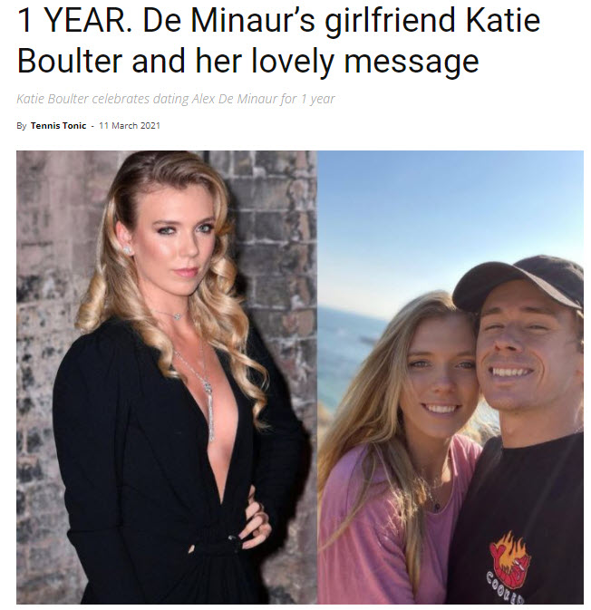 De Minaur Boulter Dating