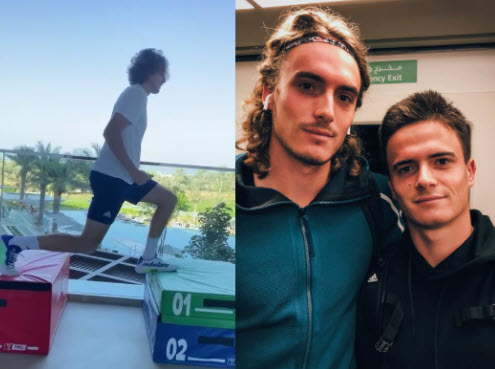 Stefanos Tsitispas Training With His Brother