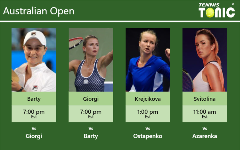 Ashleigh Barty Camila Giorgi Barbora Krejcikova Elina Svitolina Stats Info Rrfupqyliw Ashleigh Barty-Camila Giorgi-Barbora Krejcikova-Elina Svitolina Stats info