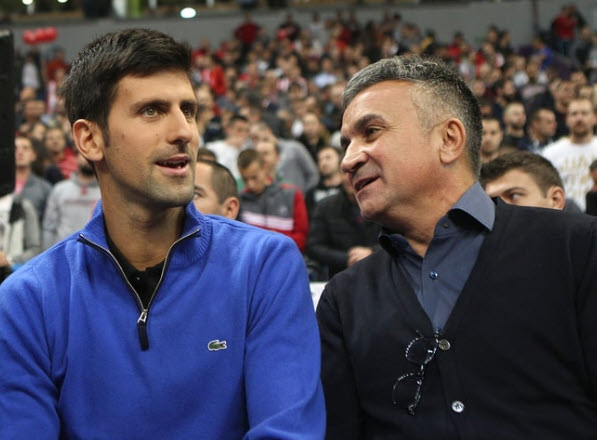 Djokovic With His Father Djokovic With His Father