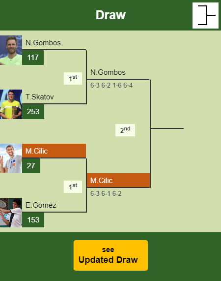 Marin Cilic Draw info