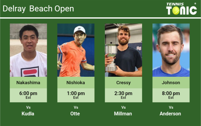 PREDICTION, PREVIEW, H2H Nakashima, Nishioka, Cressy and Johnson to play on STADIUM on Monday