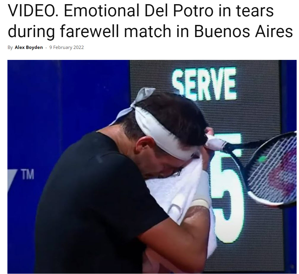 Del Potro In Tears On Court