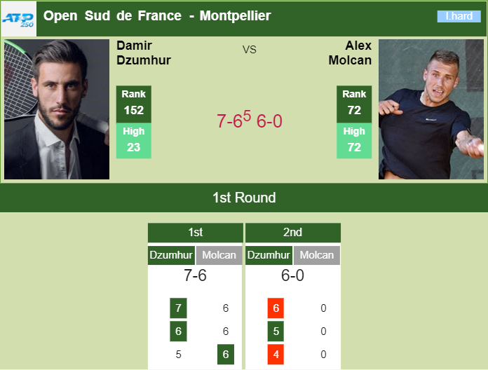 Prediction And Head To Head Damir Dzumhur Vs. Alex Molcan Cziro5waff Prediction and head to head Damir Dzumhur vs. Alex Molcan