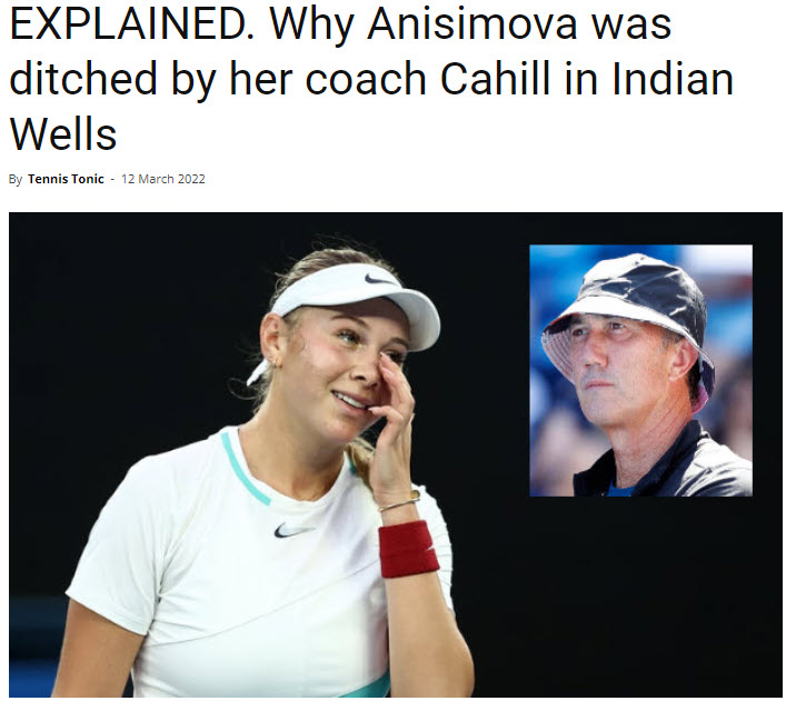 Amanda Anisimova And Coach Cahill