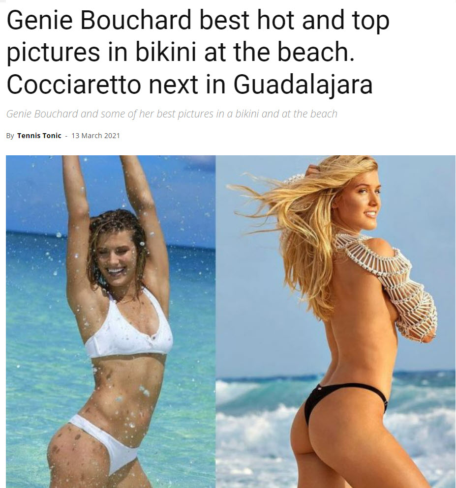 Genie Bouchard Pictures In A Bikini At The Beach