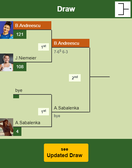 Bianca Vanessa Andreescu Draw info