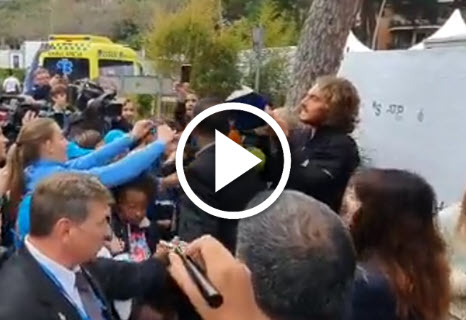 Tsitsipas And His Fans In Barcelona