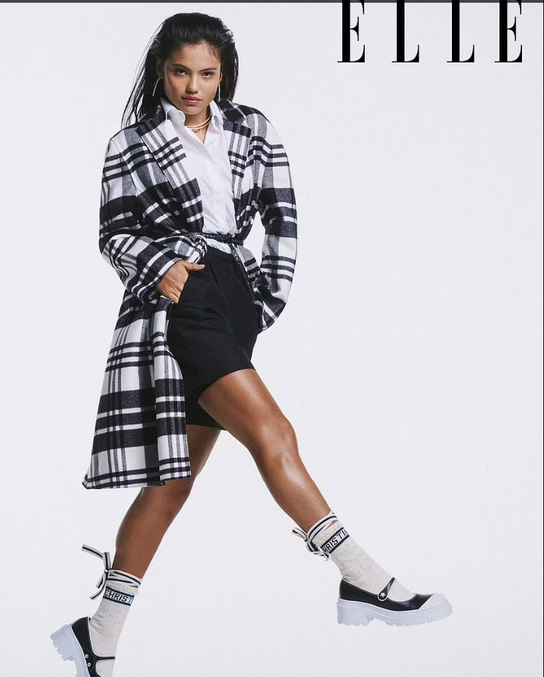 Emma Raducanu Elle Uk Black And White