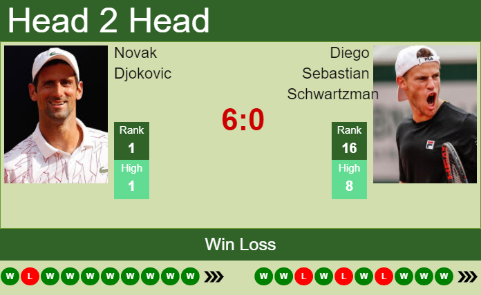 Novak Djokovic vs. Diego Sebastian Schwartzman French Open