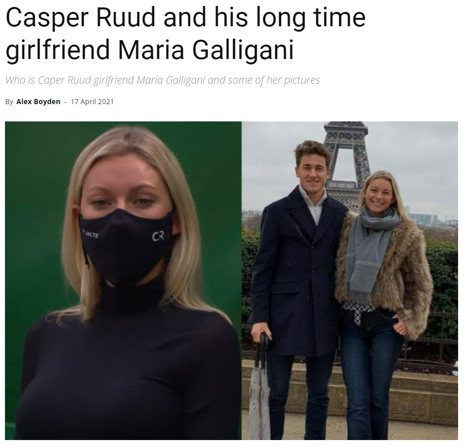 Casper Ruud And His Girlfriend Maria Galligani