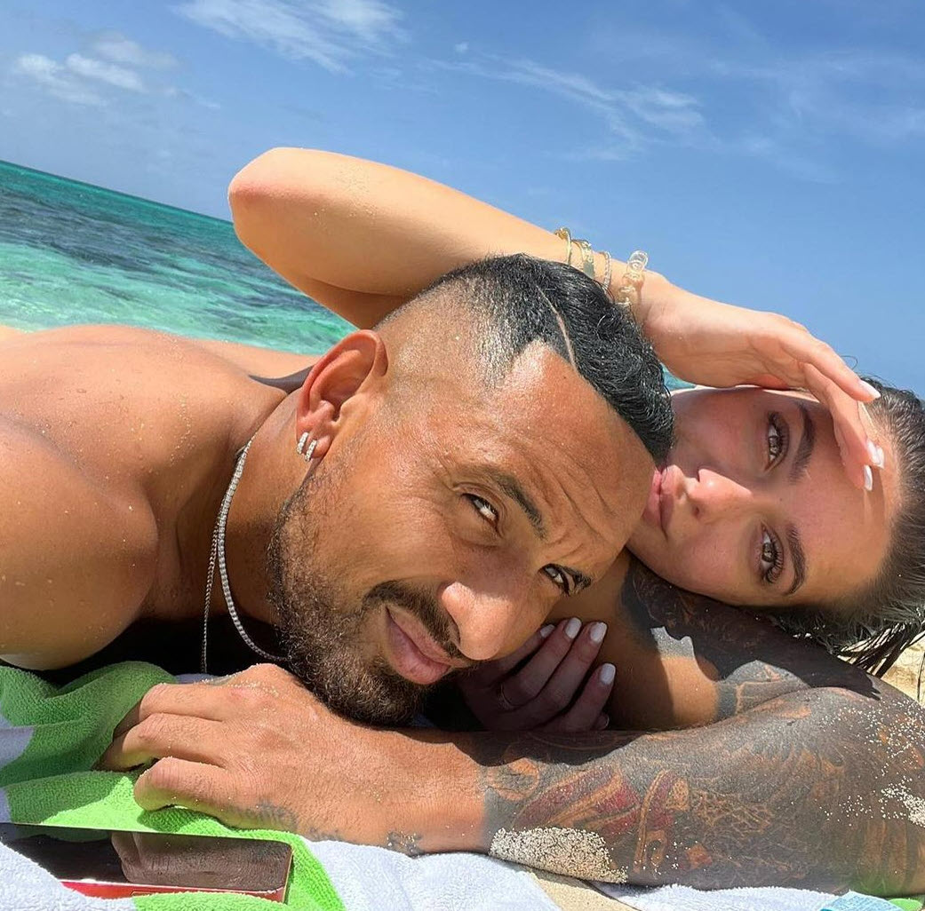 Kyrgios And His Girlfriend Costeen Hatzi In A Bikini At The Beach