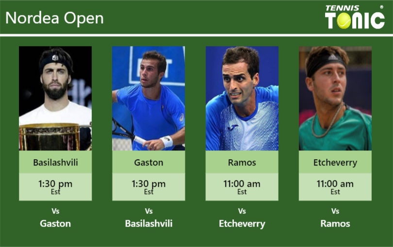 PREDICTION, PREVIEW, H2H: Basilashvili, Gaston, Ramos-Vinolas and Martin Etcheverry to play on COURT 1 on Tuesday – Nordea Open Nikoloz Basilashvili-Hugo Gaston-Albert Ramos-Vinolas-Tomas Martin Etcheverry Stats info