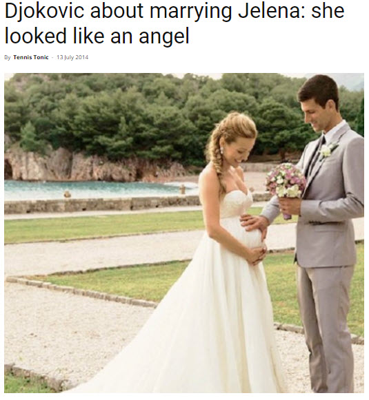 Novak Djokovic And His Wife Jelen During Wedding