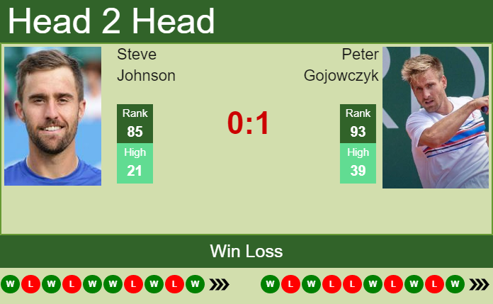 Prediction and head to head Steve Johnson vs. Peter Gojowczyk