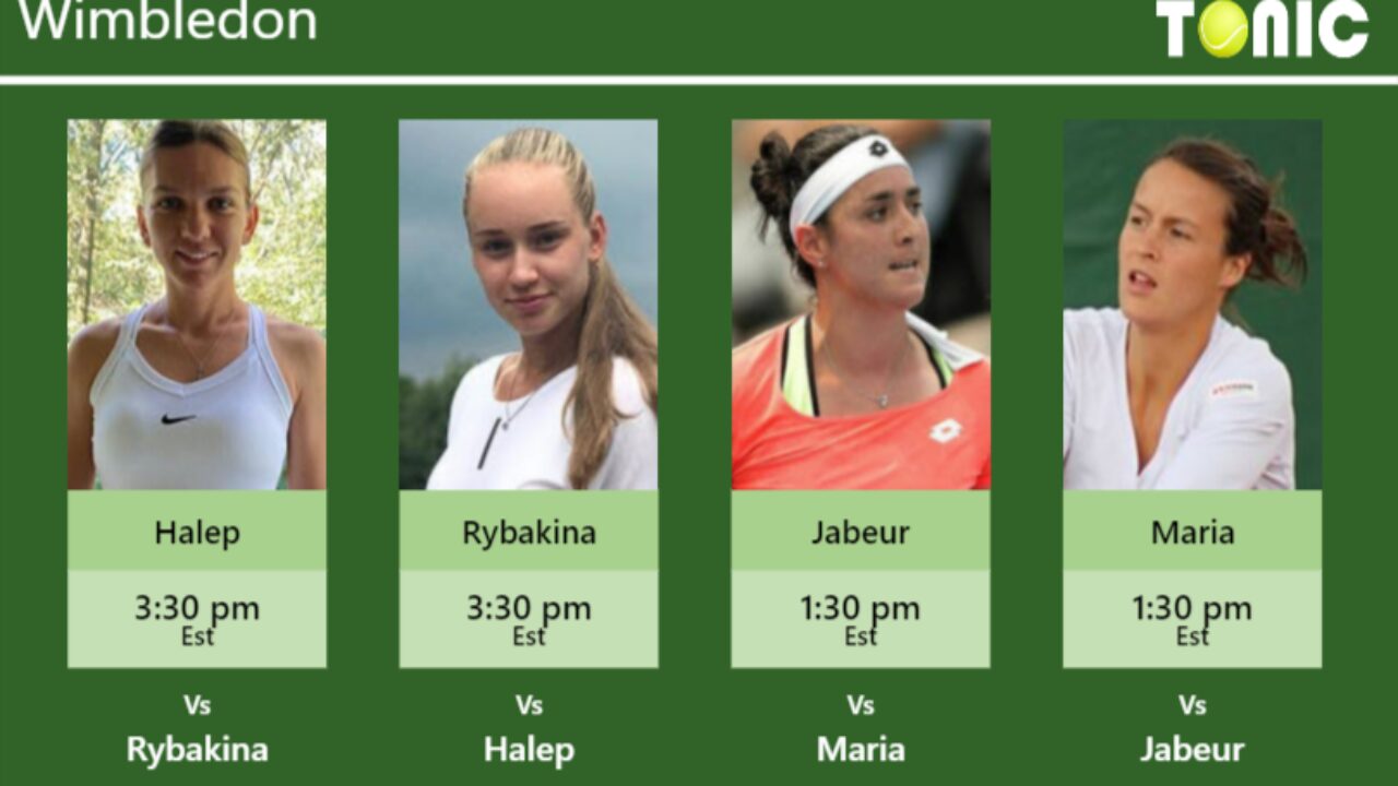 PREDICTION, PREVIEW, H2H Halep, Rybakina , Jabeur and Maria to play on Centre Court on Thursday - Wimbledon - Tennis Tonic