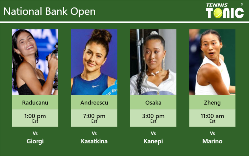 PREDICTION, PREVIEW, H2H: Raducanu, Andreescu, Osaka And Zheng To Play ...