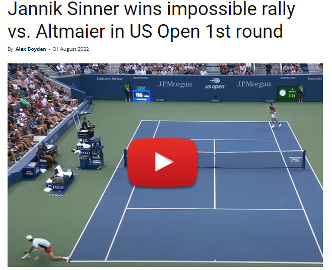Jannik Sinner Wins Impossible Rally Vs. Altmaier In Us Open 1st Round