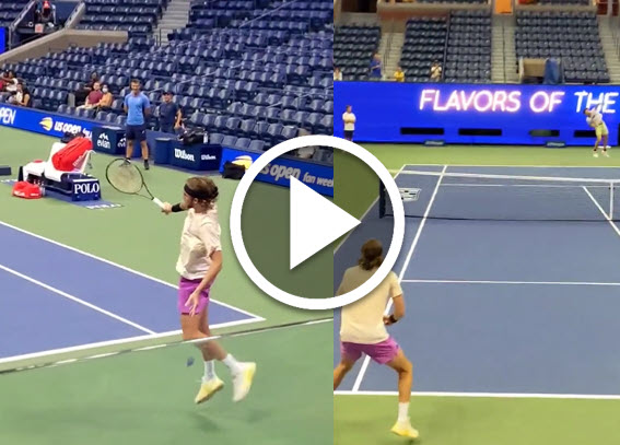 US OPEN. Tsitsipas Practices Points With American Rising Star Ben ...