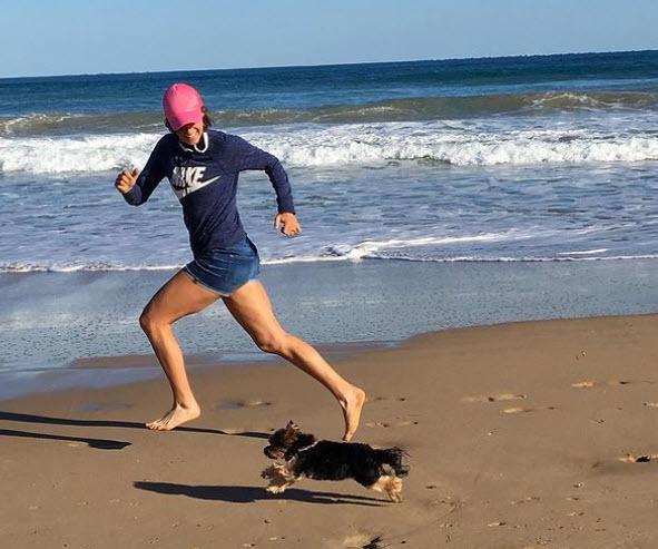 Caroline Garcia Training On The Beach
