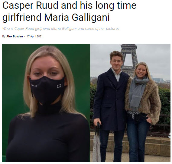 Casper Ruud And His Long Time Girlfriend Maria Galligani