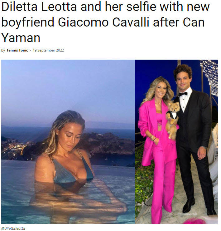 Diletta Leotta And Her Selfie With New Boyfriend Giacomo Cavalli After Can Yaman