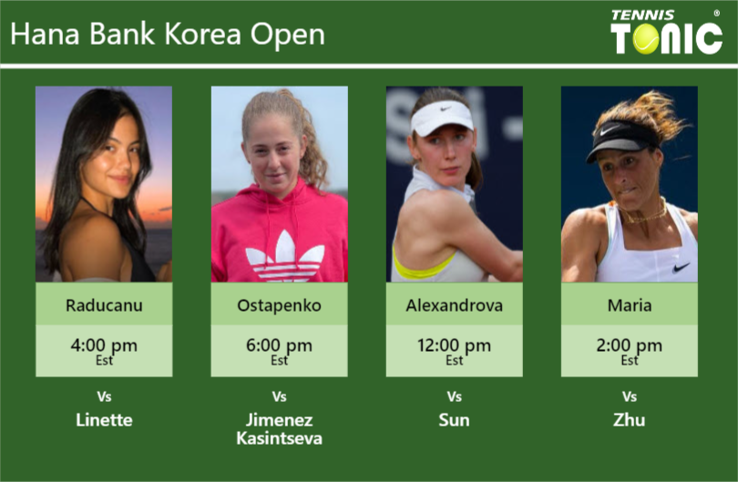 Emma Raducanu Jelena Ostapenko Ekaterina Alexandrova Tatjana Maria Stats Info Nfsx2mej2q Emma Raducanu-Jelena Ostapenko-Ekaterina Alexandrova-Tatjana Maria Stats info