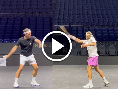Federer And Tsitsipas Training At The Laver Cup