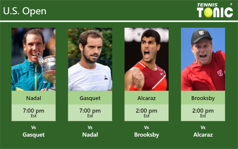 Rafael Nadal Richard Gasquet Carlos Alcaraz Jenson Brooksby Stats Info Hkoozdpgk1 Rafael Nadal-Richard Gasquet-Carlos Alcaraz-Jenson Brooksby Stats info