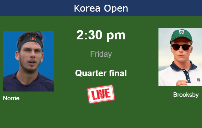 How to watch Norrie vs. Brooksby on live streaming in Seoul on Friday Thursday Live Streaming Cameron Norrie vs Jenson Brooksby