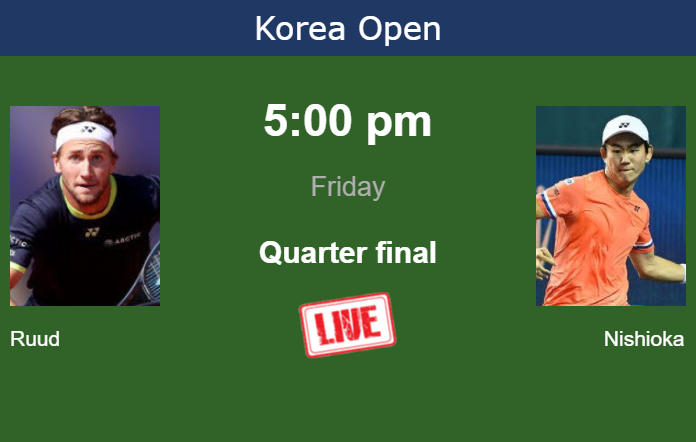 How to watch Ruud vs. Nishioka on live streaming in Seoul on Friday Thursday Live Streaming Casper Ruud vs Yoshihito Nishioka