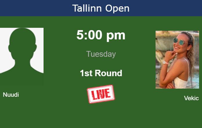 How to watch Nuudi vs. Vekic on live streaming in Tallinn on Tuesday Tuesday Live Streaming Maileen Nuudi vs Donna Vekic