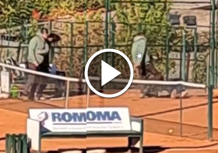 Chinese Father Beating His Daughter On The Tennis Court